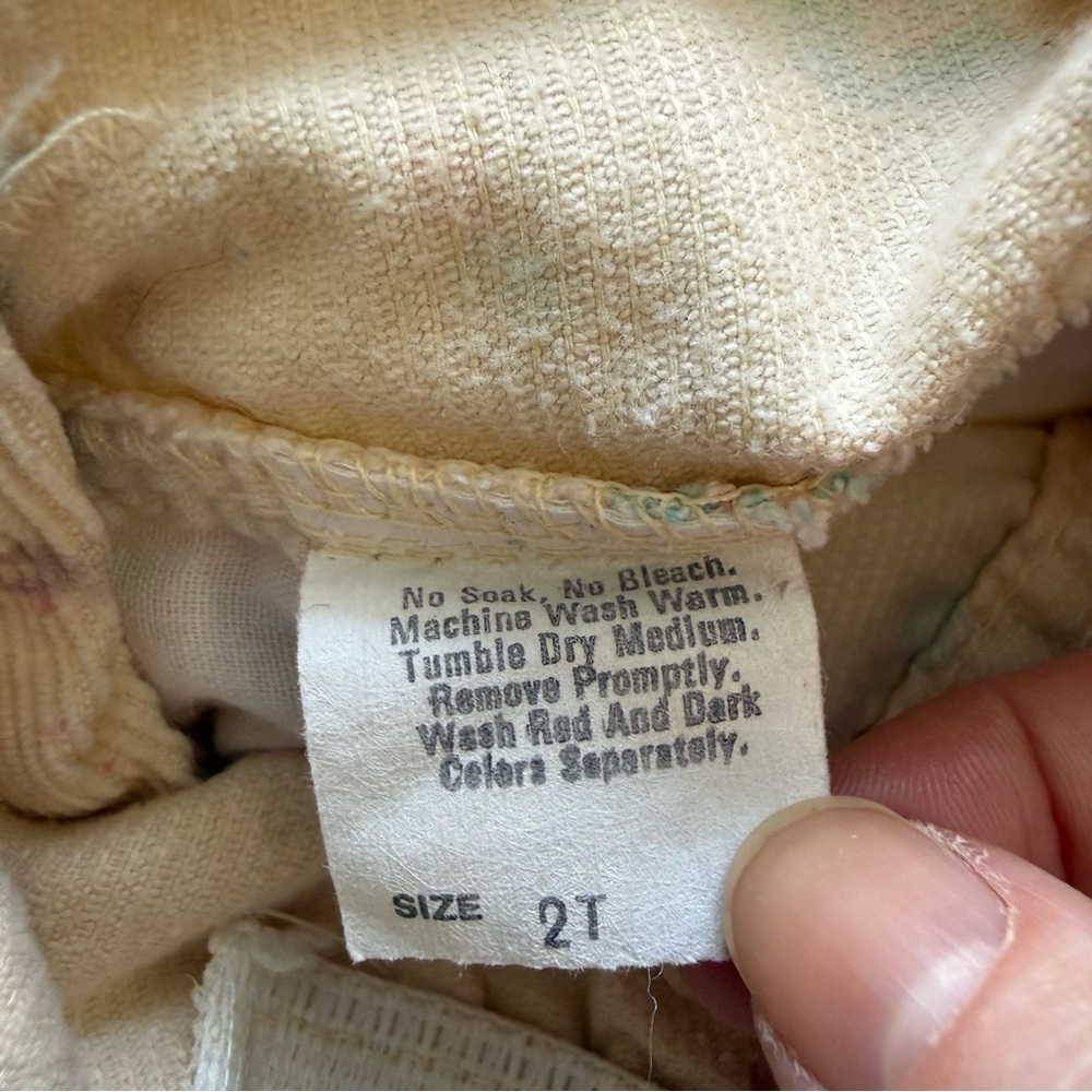 Vintage OshKosh B'Gosh 2T Bunny Peter Rabbit Corduroy Overalls USA‎ Made - Picture 5 of 7